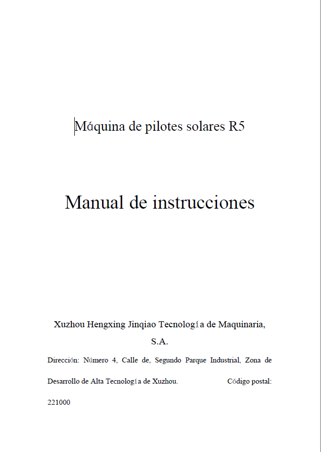 manual operacion hincadora de postes